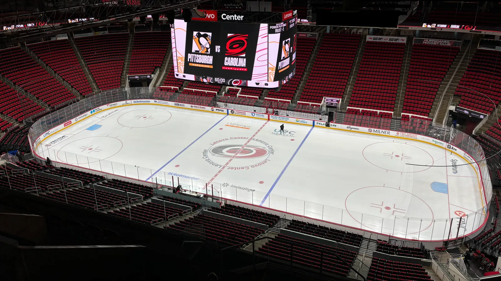 Penguins vs. Hurricanes, 6:08 p.m. taken in Raleigh, N.C.